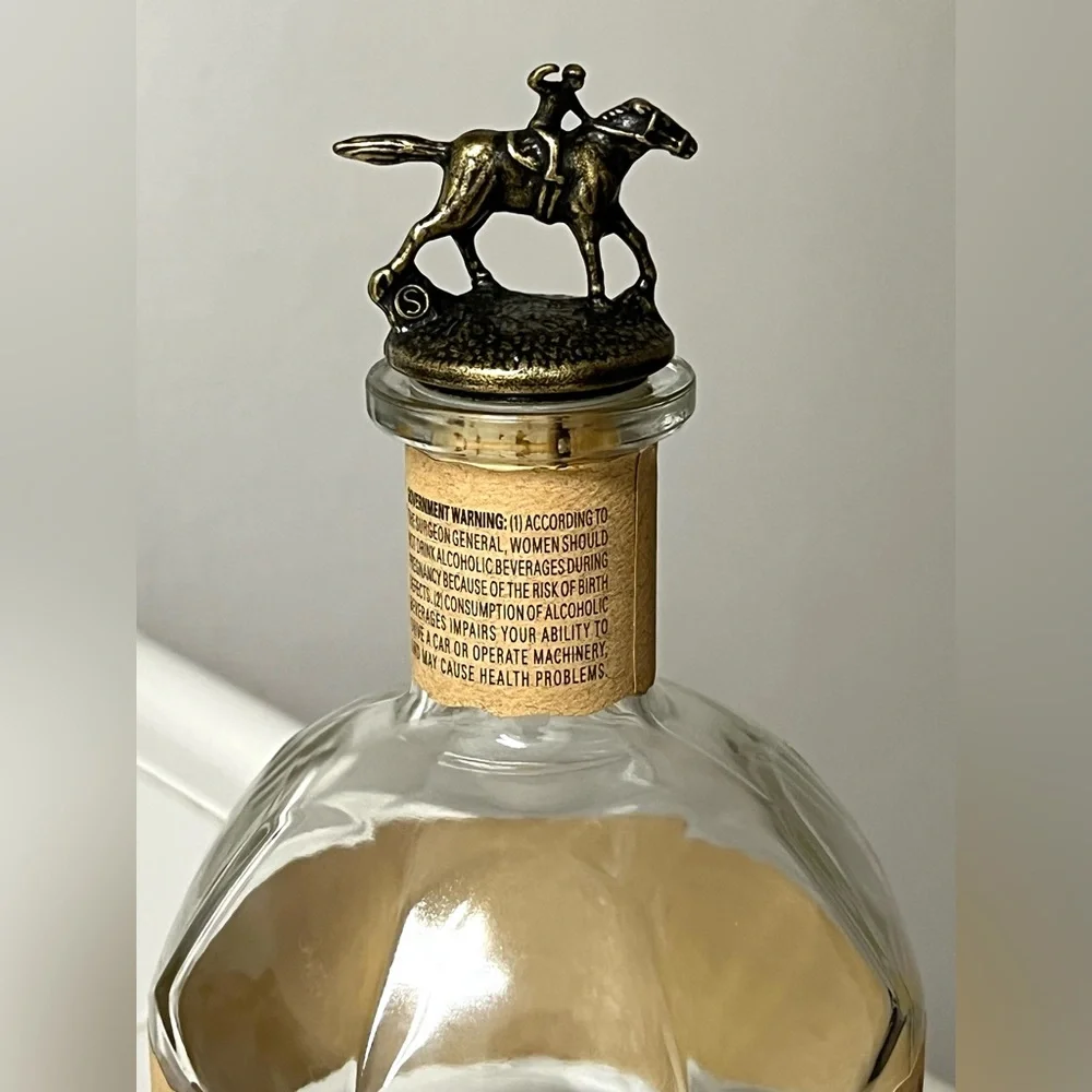 Blanton's Single Barrel Bourbon Whiskey EMPTY Bottle Horse & Jockey Stopper 8.5